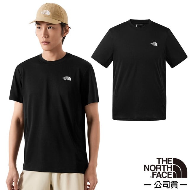 【The North Face】男 FLASHDRY 吸濕透氣排汗短袖圓領T恤.運動上衣/8826-JK3 宇宙黑✿30E010